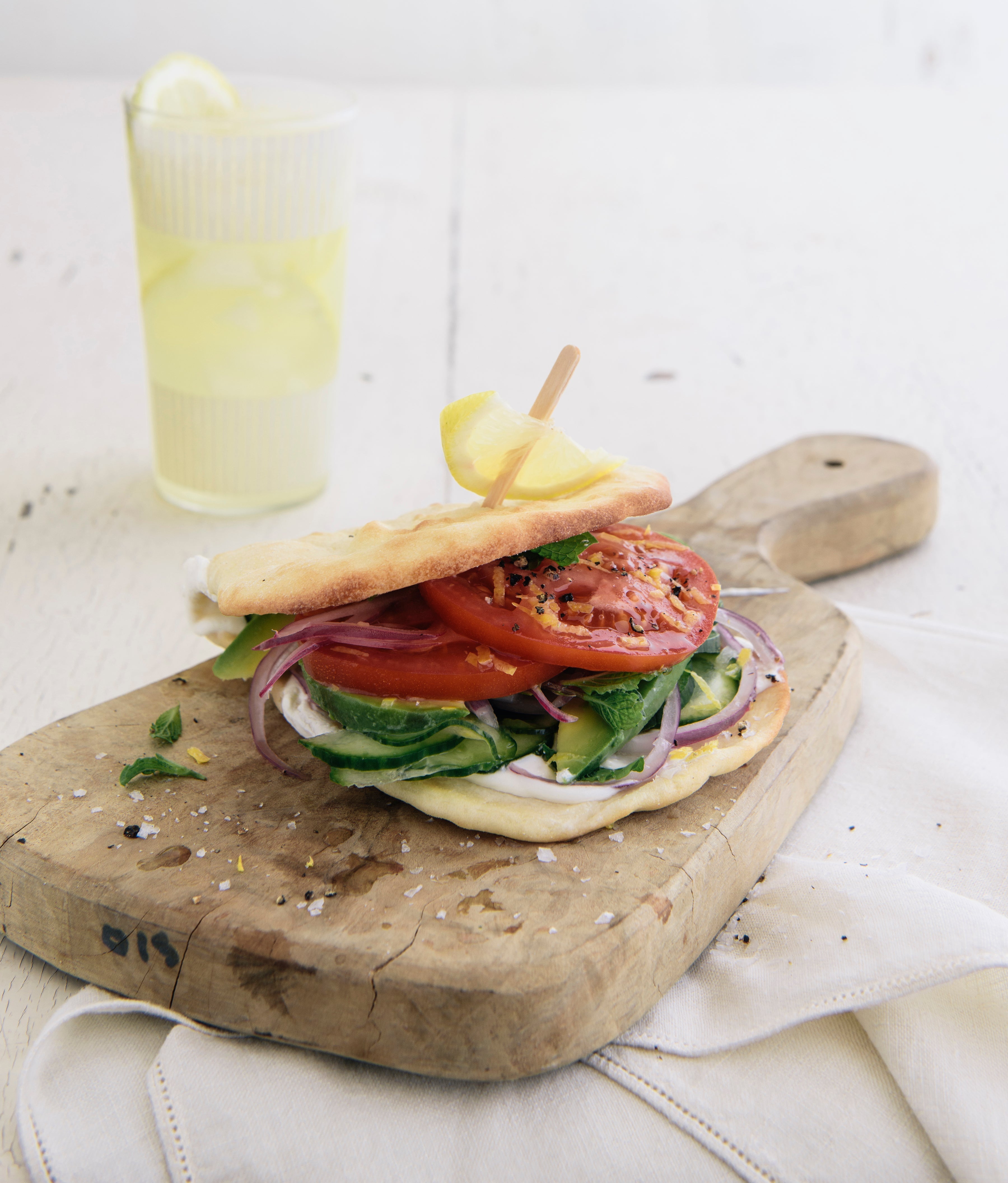 Veggie Flatbread Sandwich Recipe