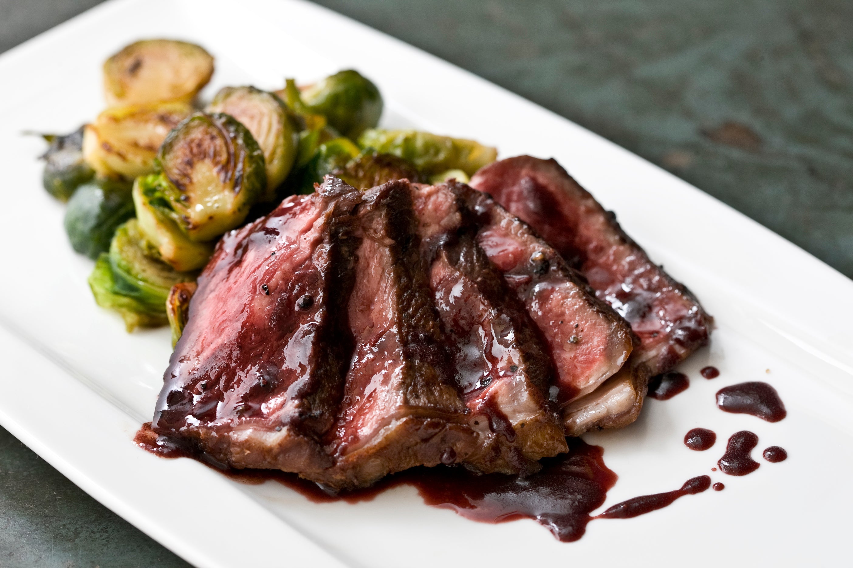 Seared Pepper Steaks with Red Wine Sauce