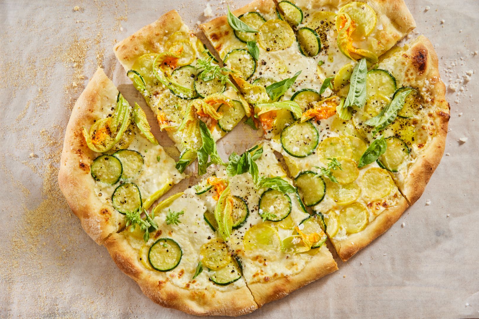 Zucchini and Squash Pizza