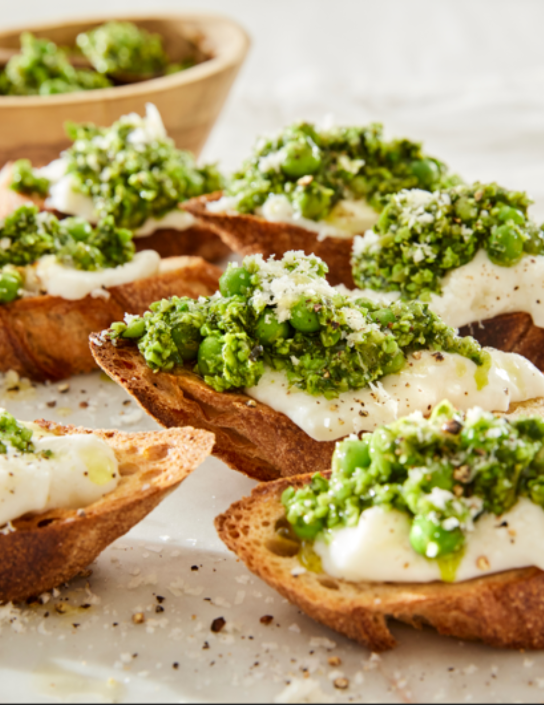 Pea Pesto Crostini